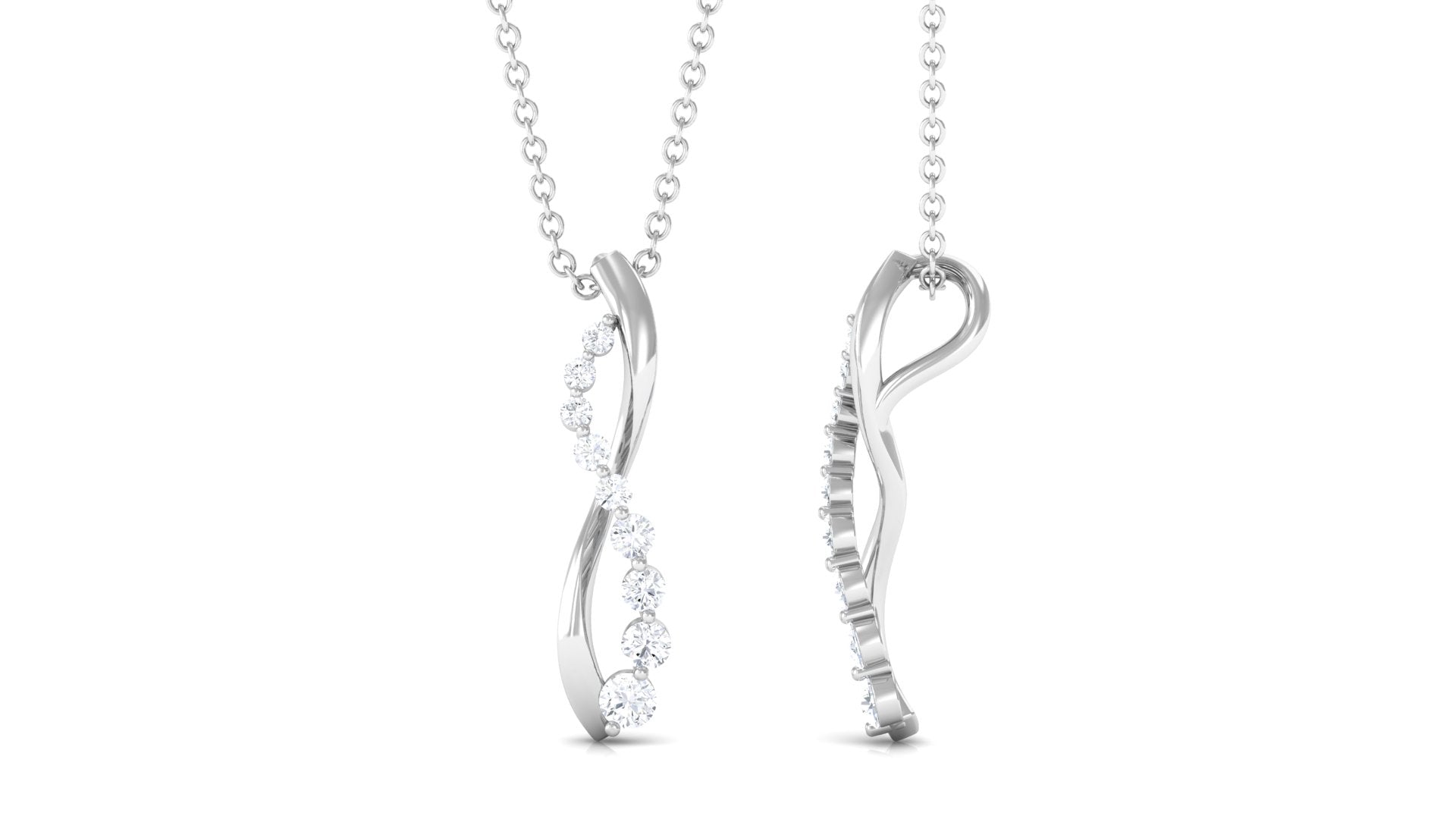 Minimal Diamond Infinity Pendant Necklace for Women