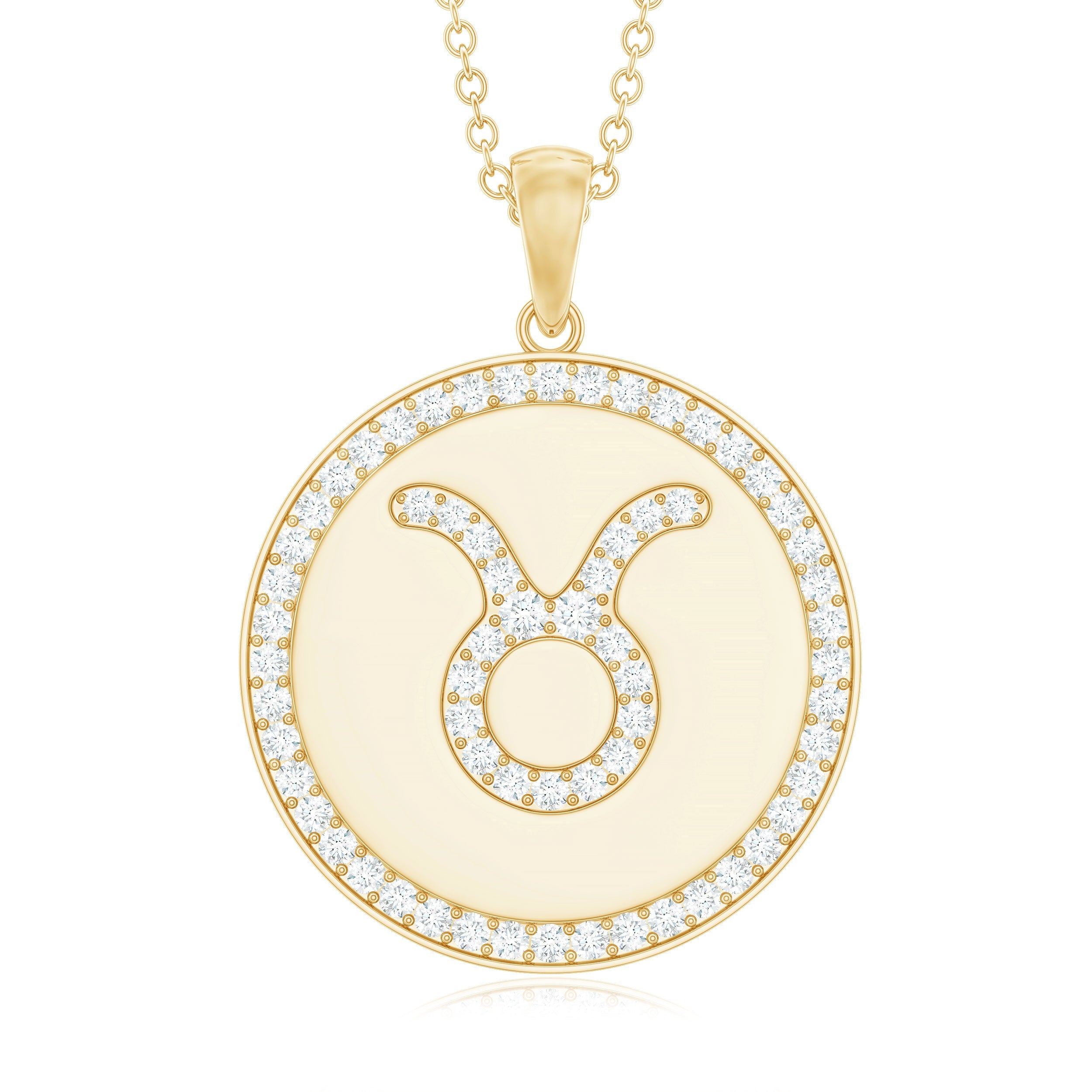 Moissanite Taurus Constellation Disc Pendant