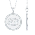 Moissanite Cancer Constellation Disc Pendant