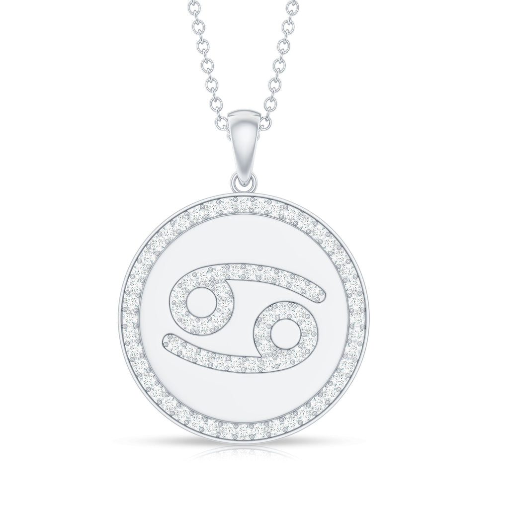 Moissanite Cancer Constellation Disc Pendant
