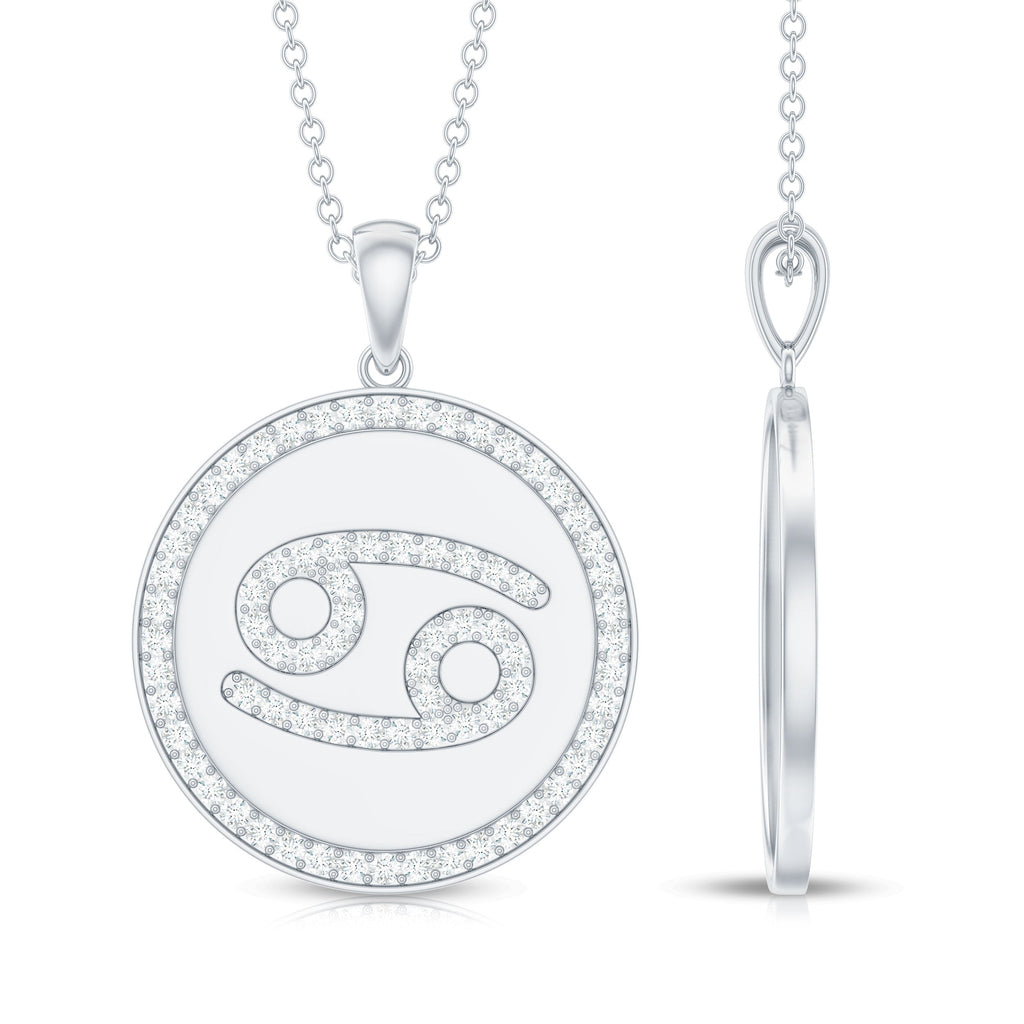 Moissanite Cancer Constellation Disc Pendant