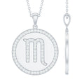 Moissanite Scorpio Constellation Disc Pendant