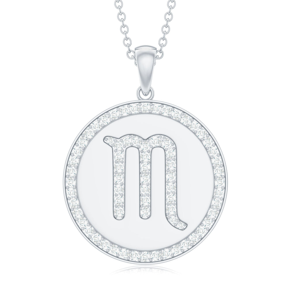 Moissanite Scorpio Constellation Disc Pendant