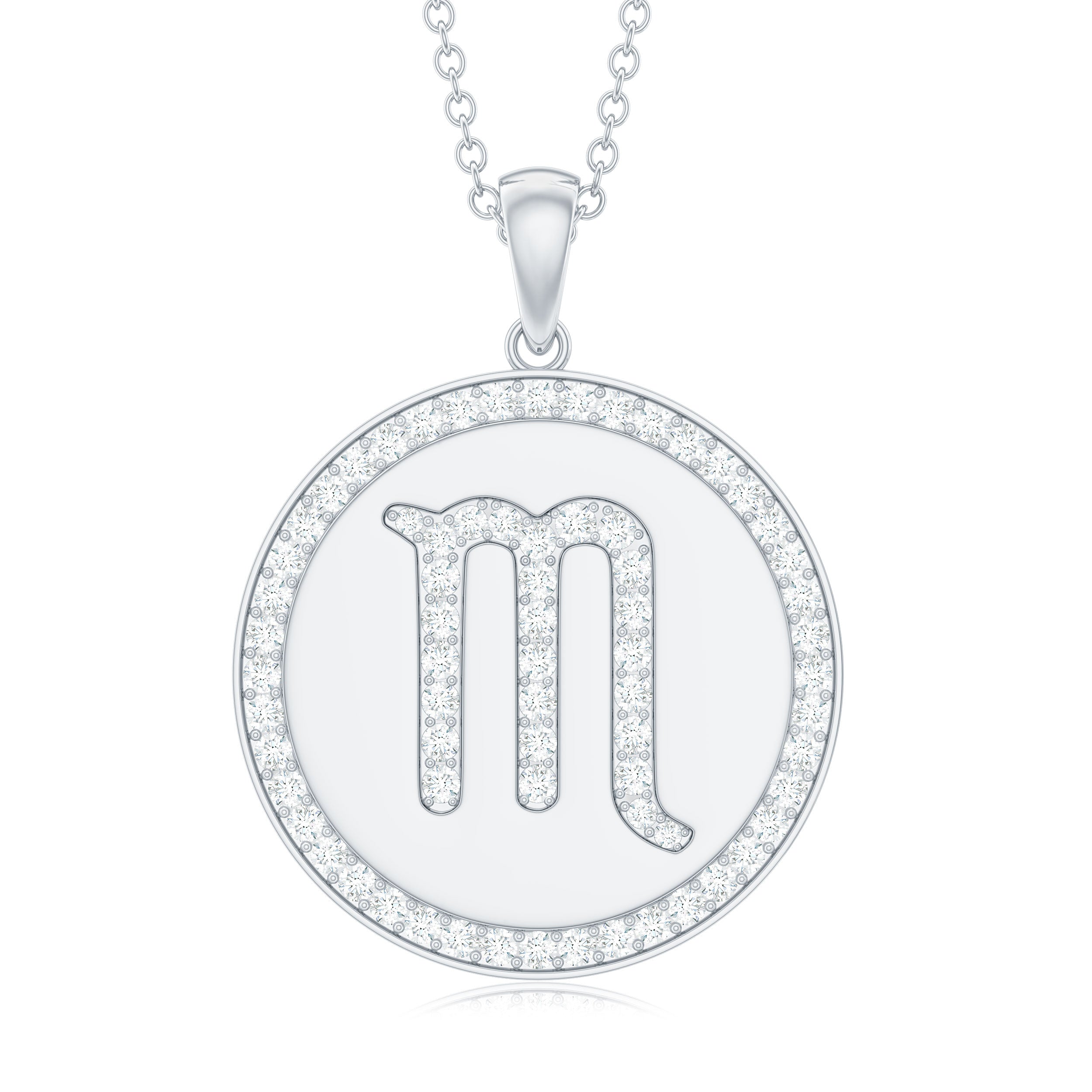 Moissanite Scorpio Constellation Disc Pendant