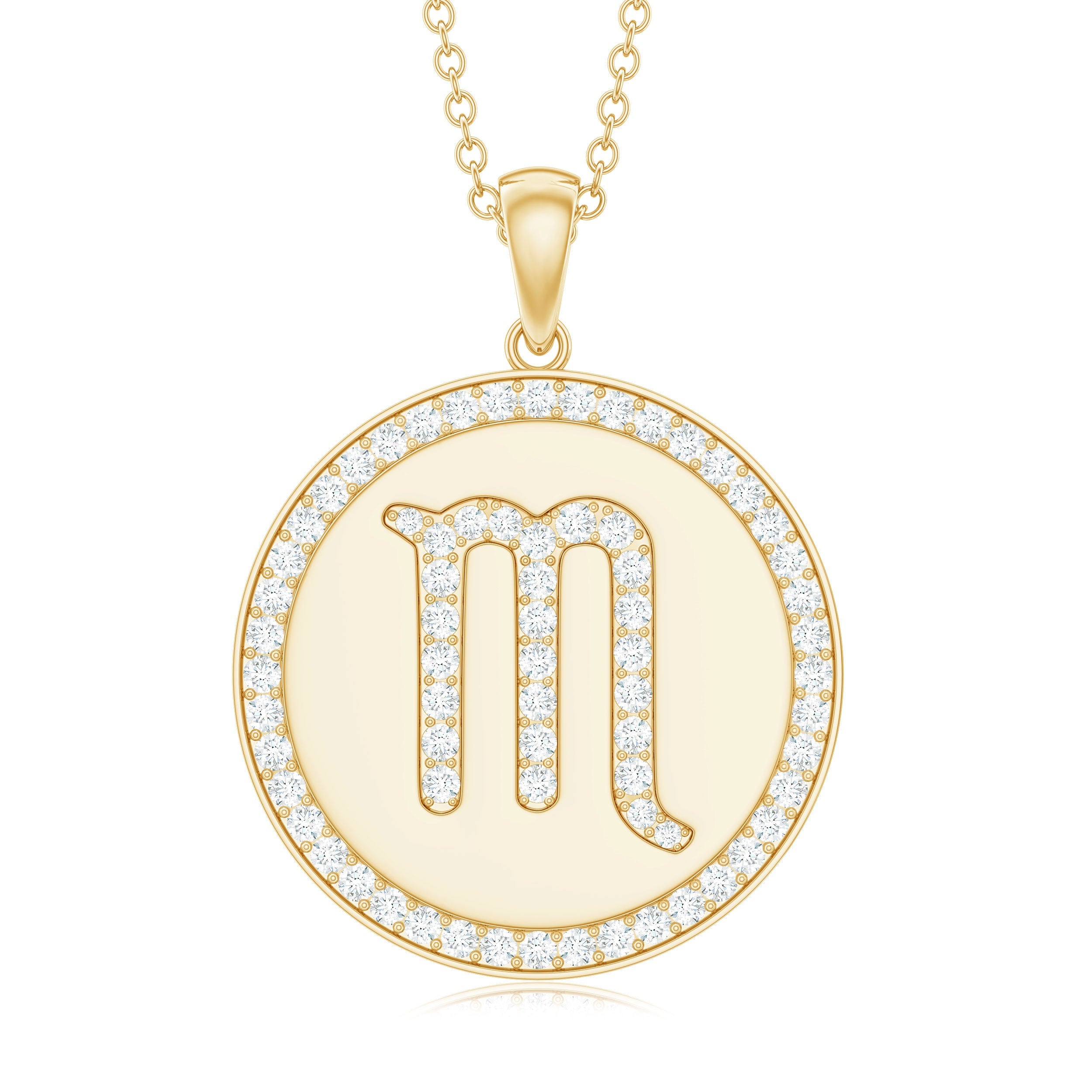 Moissanite Scorpio Constellation Disc Pendant