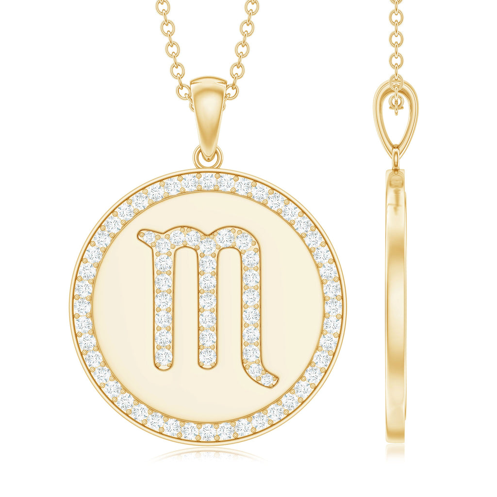 Moissanite Scorpio Constellation Disc Pendant