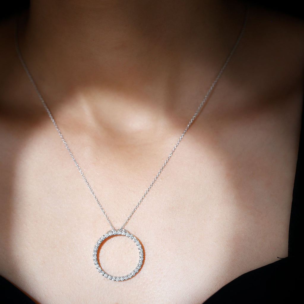 Certified Moissanite Eternity Necklace with Chain