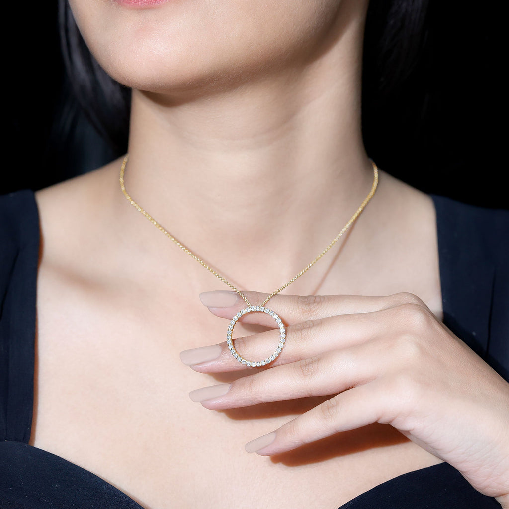 Certified Moissanite Eternity Necklace with Chain