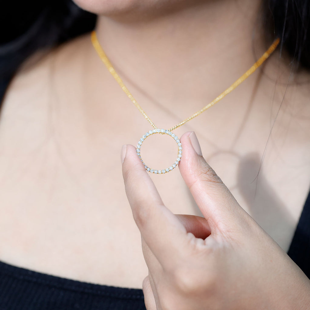 Certified Moissanite Eternity Necklace with Chain
