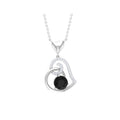 3/4 CT Black Onyx and Diamond Heart Drop Pendant