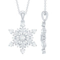 Certified Classic Moissanite Snowflake Pendant Necklace With Chain