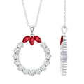 Marquise Cut Created Ruby and Moissanite Eternity Pendant Necklace