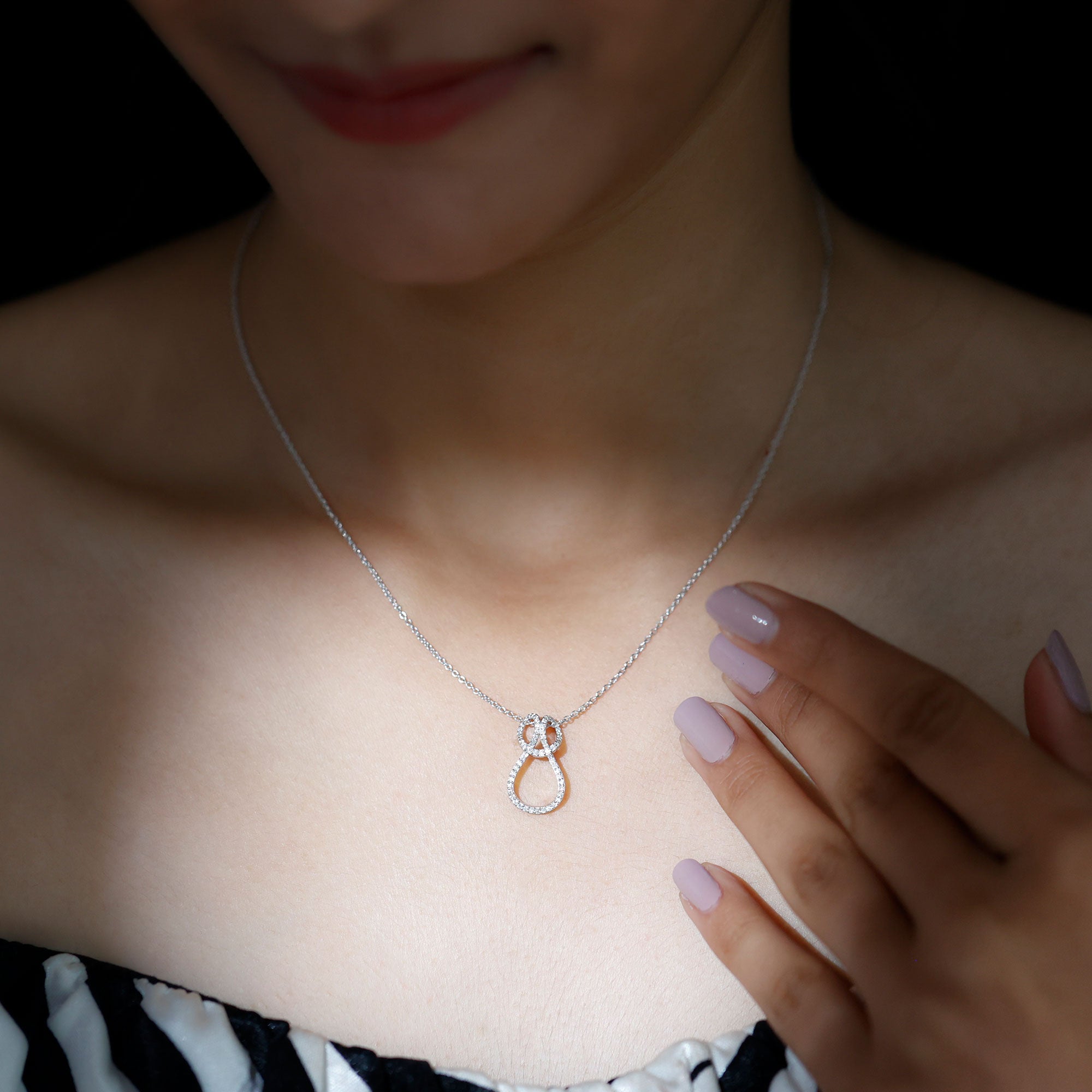 Classic Moissanite Twisted Infinity Pendant Necklace