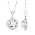 Round Cubic Zirconia Classic Halo Pendant
