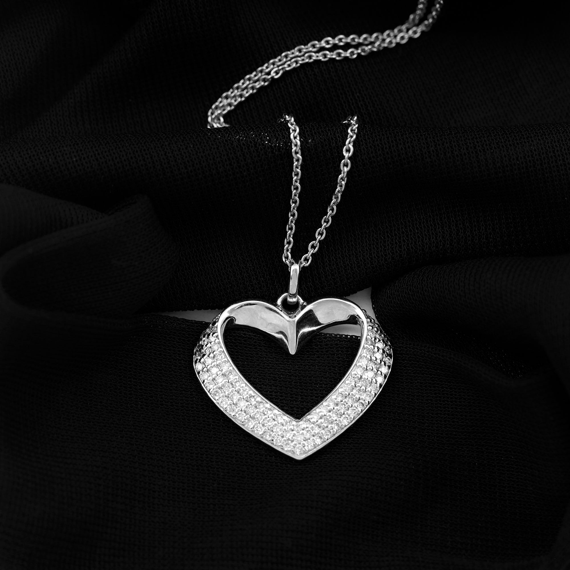 Certified Moissanite Heart Bridal Necklace With Chain