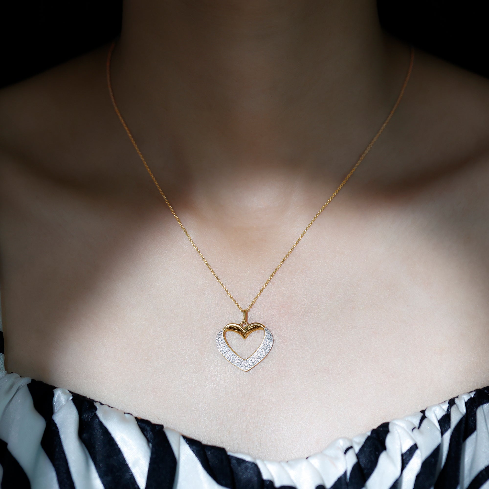 Certified Moissanite Heart Bridal Necklace With Chain