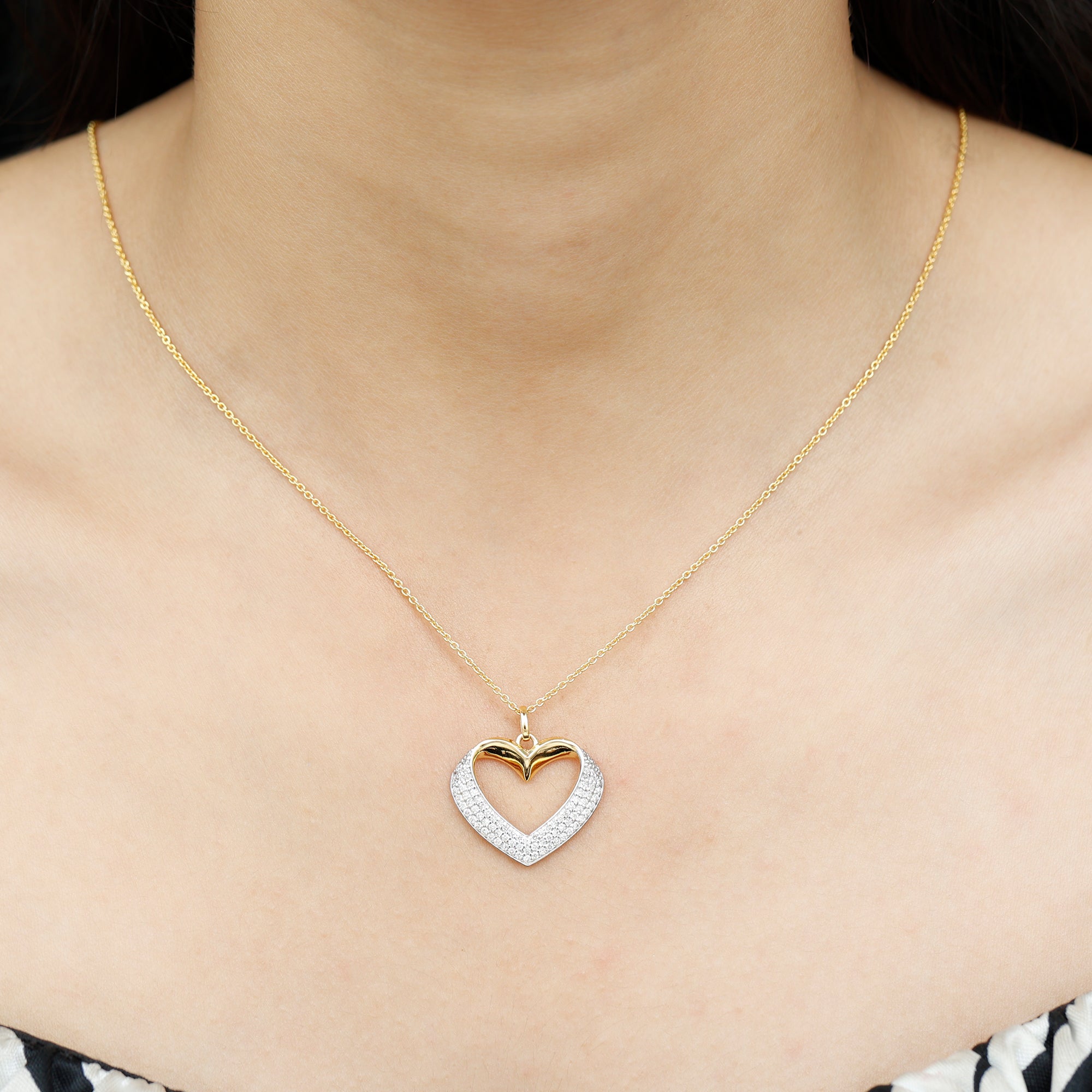 Certified Moissanite Heart Bridal Necklace With Chain