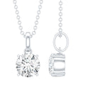 1 Carat Round Moissanite Solitaire Pendant Necklace in Prong Setting