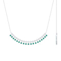 Certified 2.85 Carat Lab Grown Emerald Curved Bar Necklace