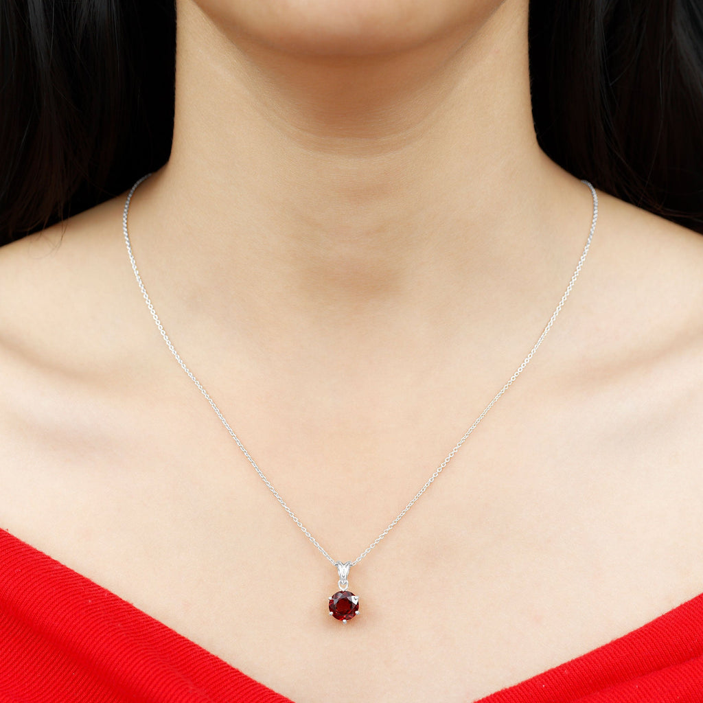 2.3 Carat Garnet Solitaire Pendant with Decorative Bail