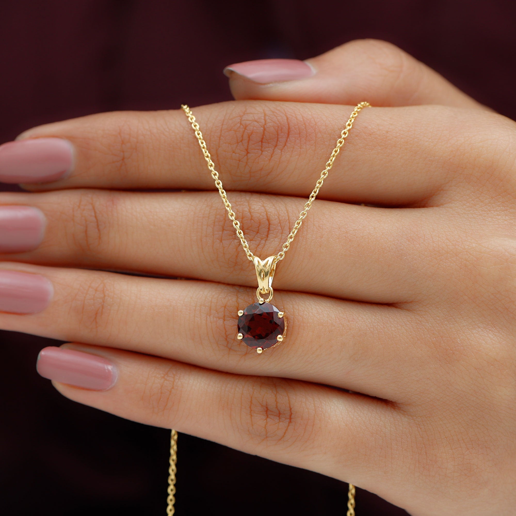 2.3 Carat Garnet Solitaire Pendant with Decorative Bail