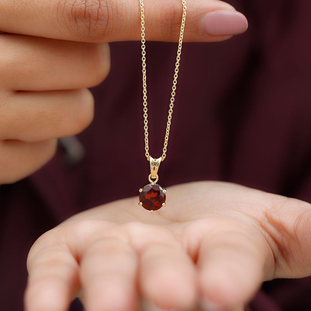 2.3 Carat Garnet Solitaire Pendant with Decorative Bail