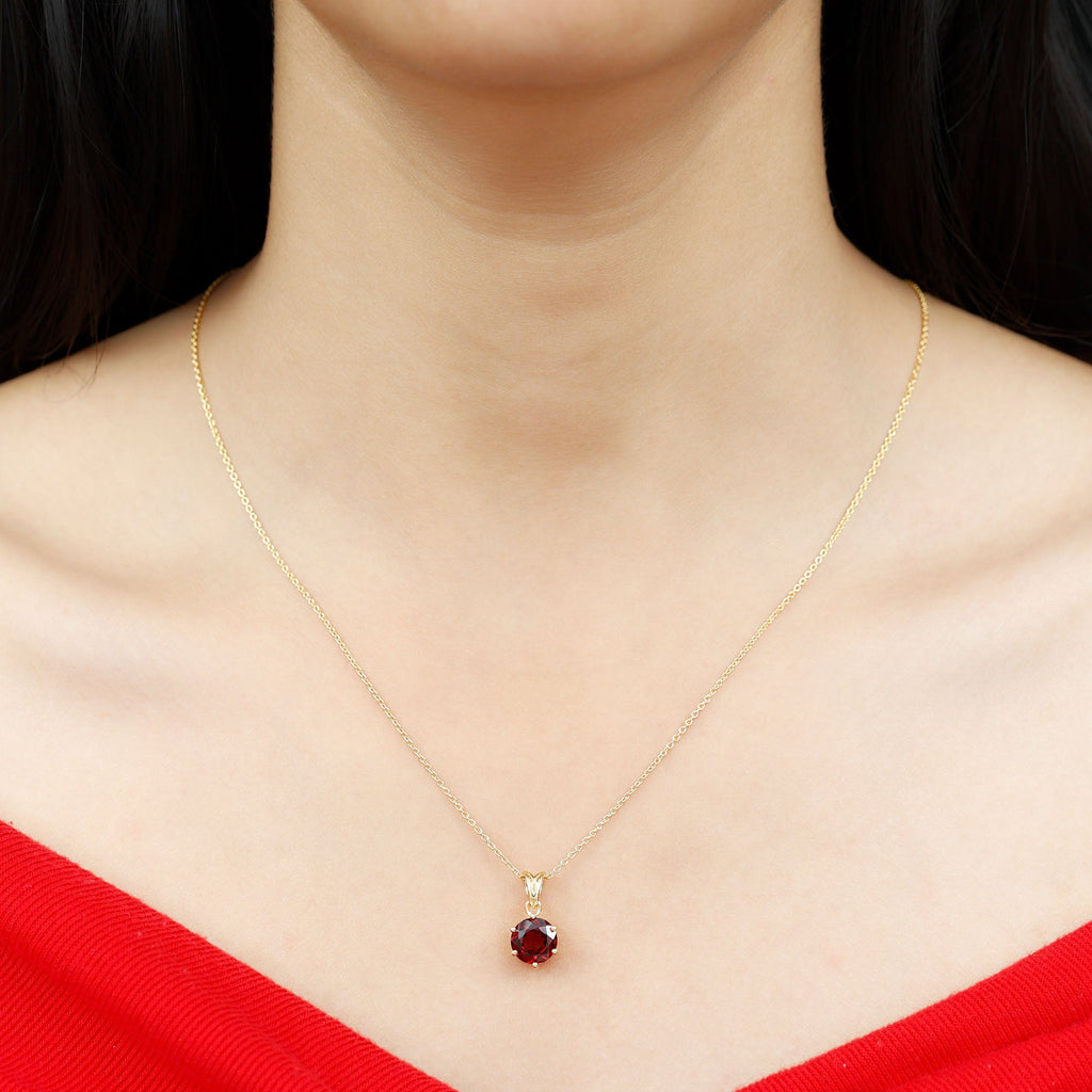 2.3 Carat Garnet Solitaire Pendant with Decorative Bail