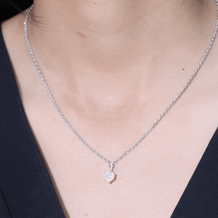 6MM Heart Shape Ethiopian Opal Necklace With Chain