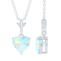 6MM Heart Shape Ethiopian Opal Necklace With Chain