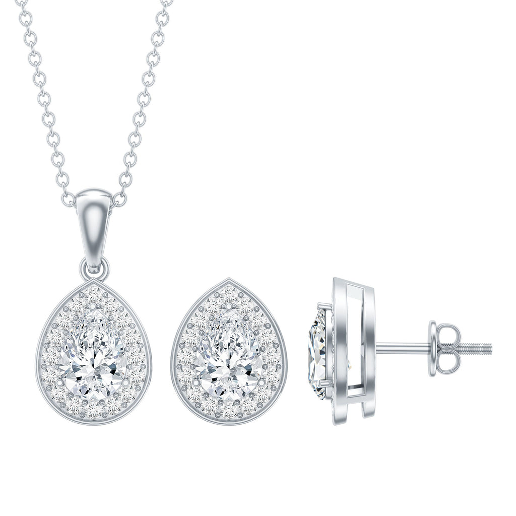 Certified Moissanite Teardrop Jewelry Set