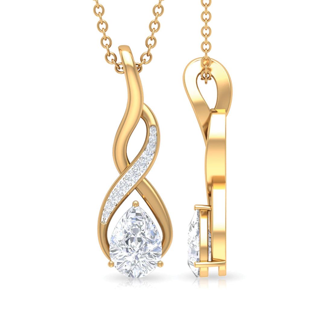 Certified Pear Shape Moissanite Infinity Pendant for Women