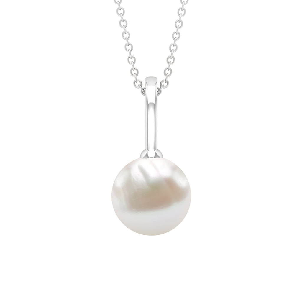 Bead Set Round Freshwater Pearl Solitaire Pendant
