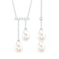 5.75 CT Freshwater Pearl Drop Necklace with Diamond