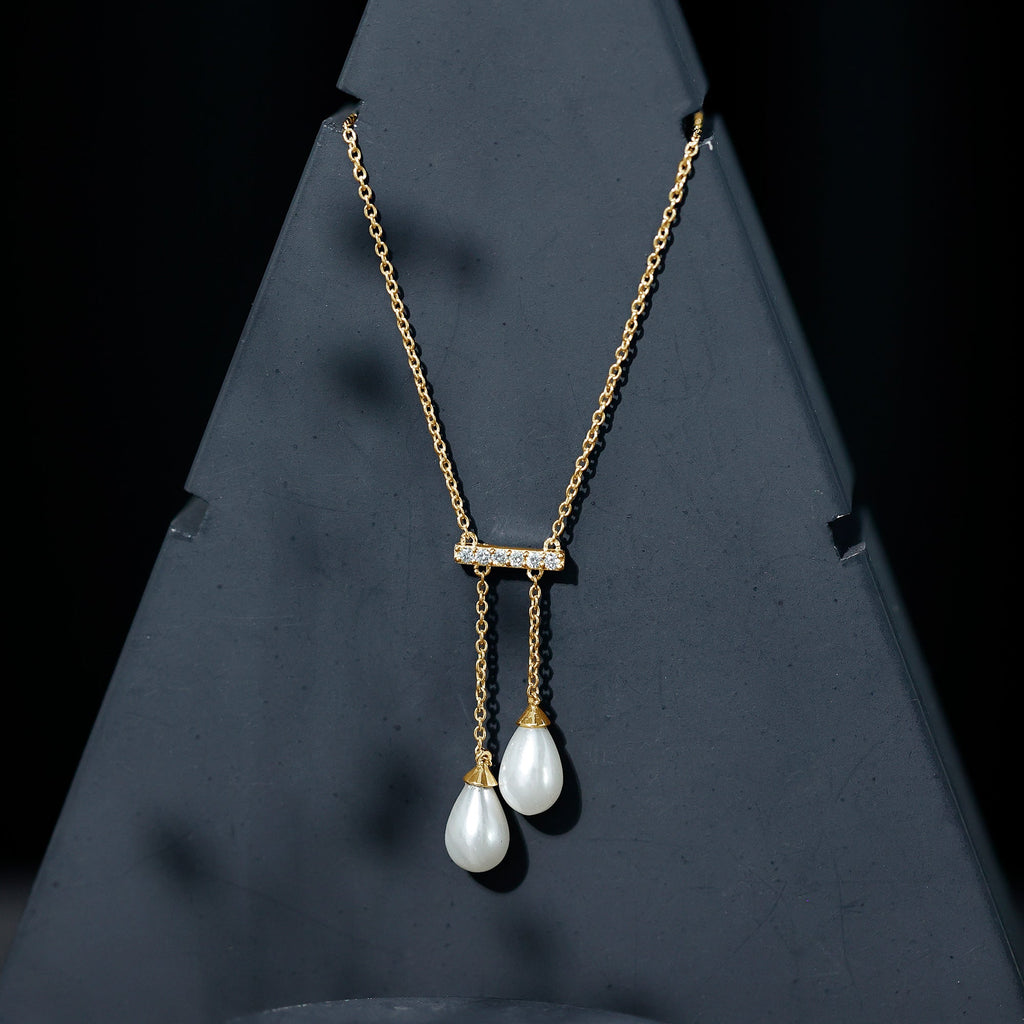 5.75 CT Freshwater Pearl Drop Necklace with Diamond