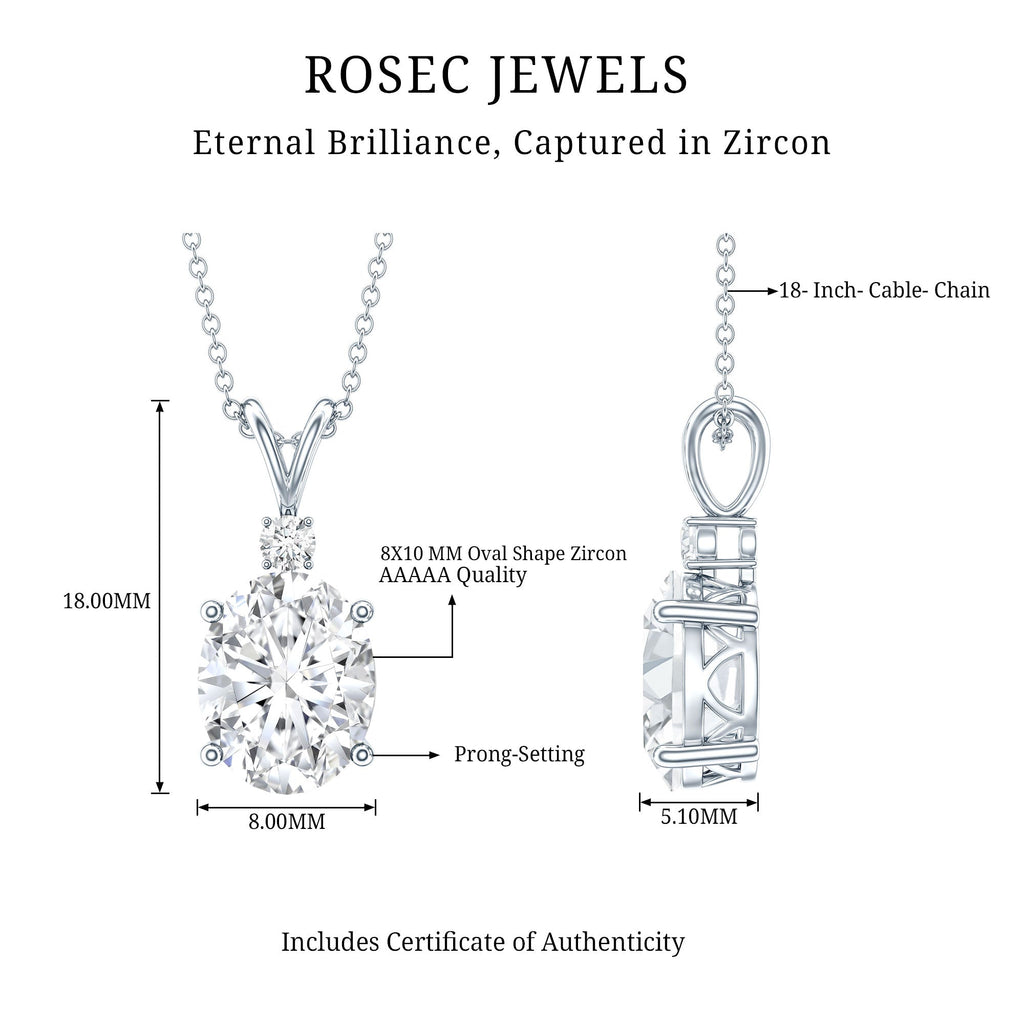 Simulated Diamond Simple Pendant Necklace