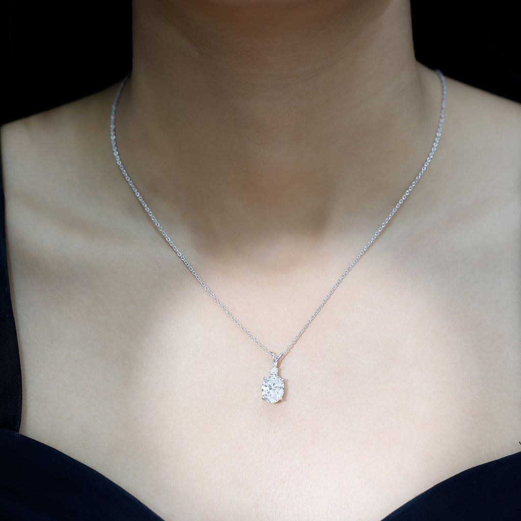 Simulated Diamond Simple Pendant Necklace