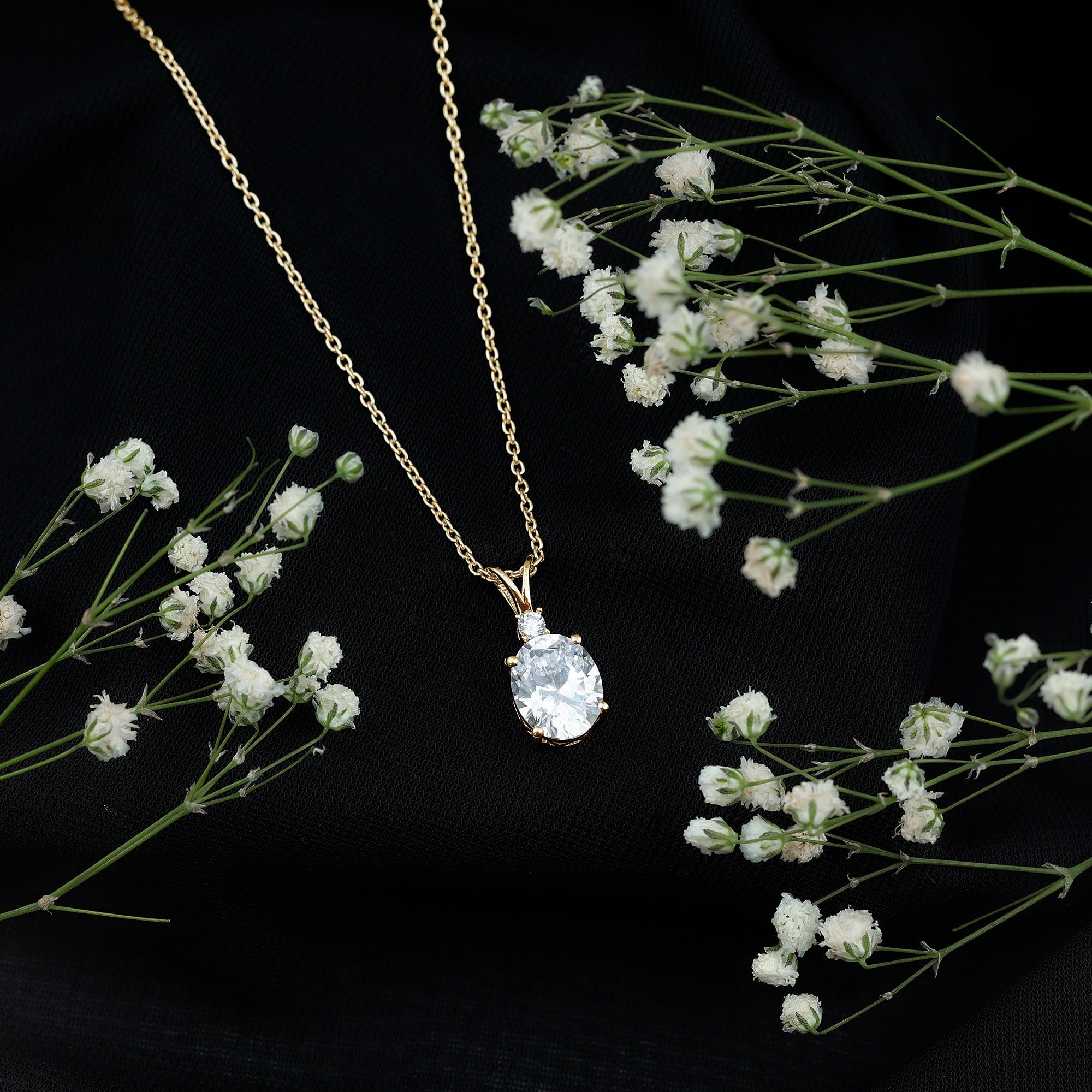 Simulated Diamond Simple Pendant Necklace