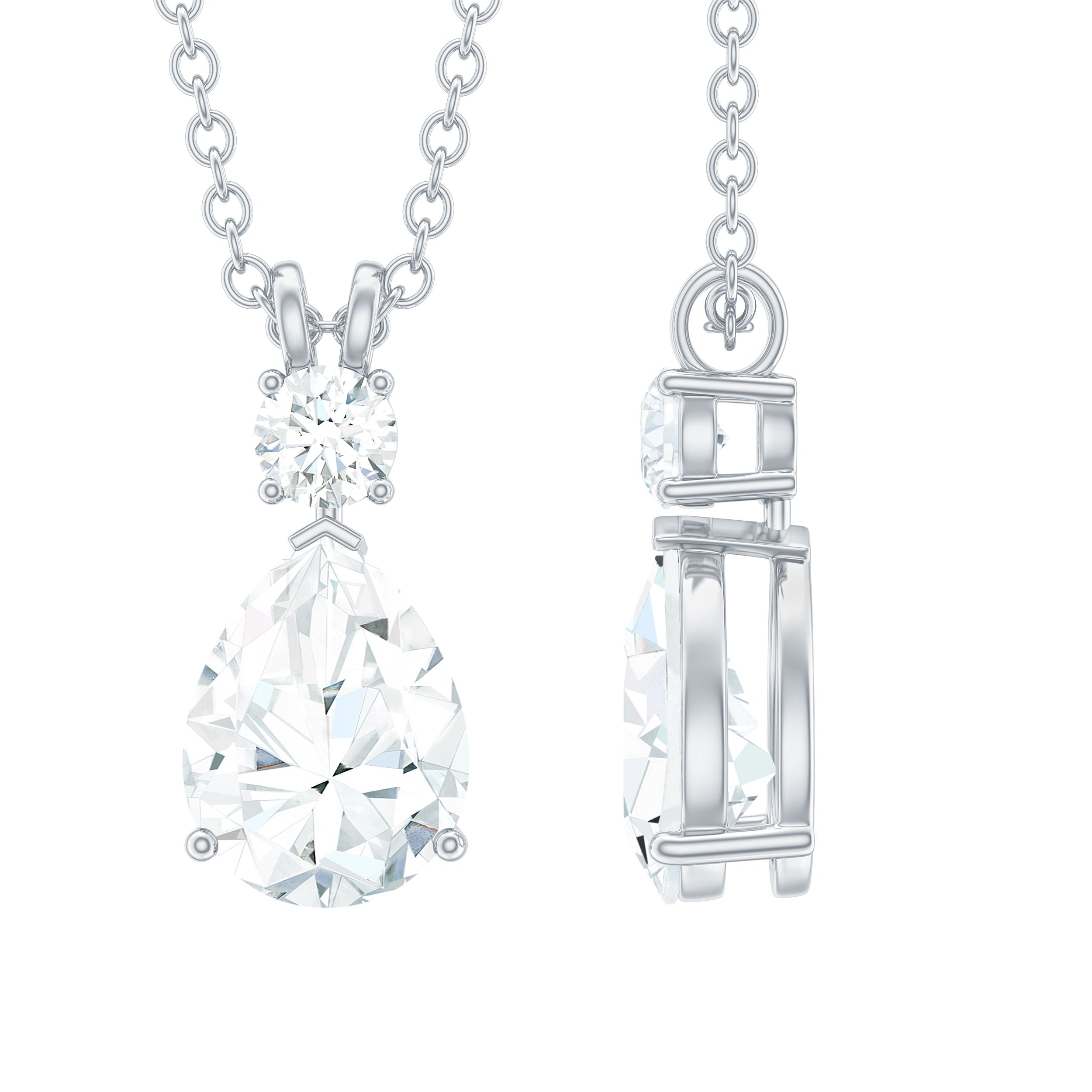 Certified Moissanite Wedding Necklace for Bride