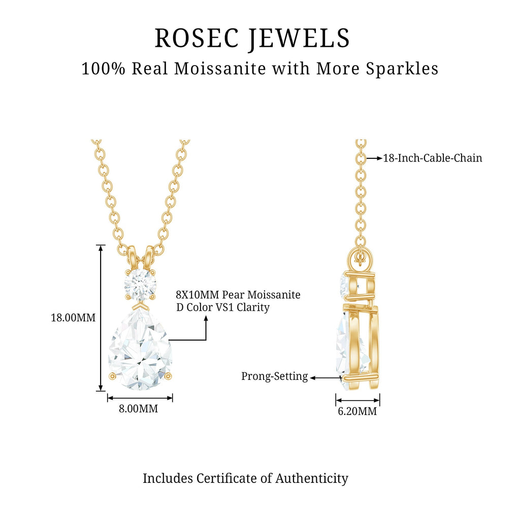 Certified Moissanite Wedding Necklace for Bride