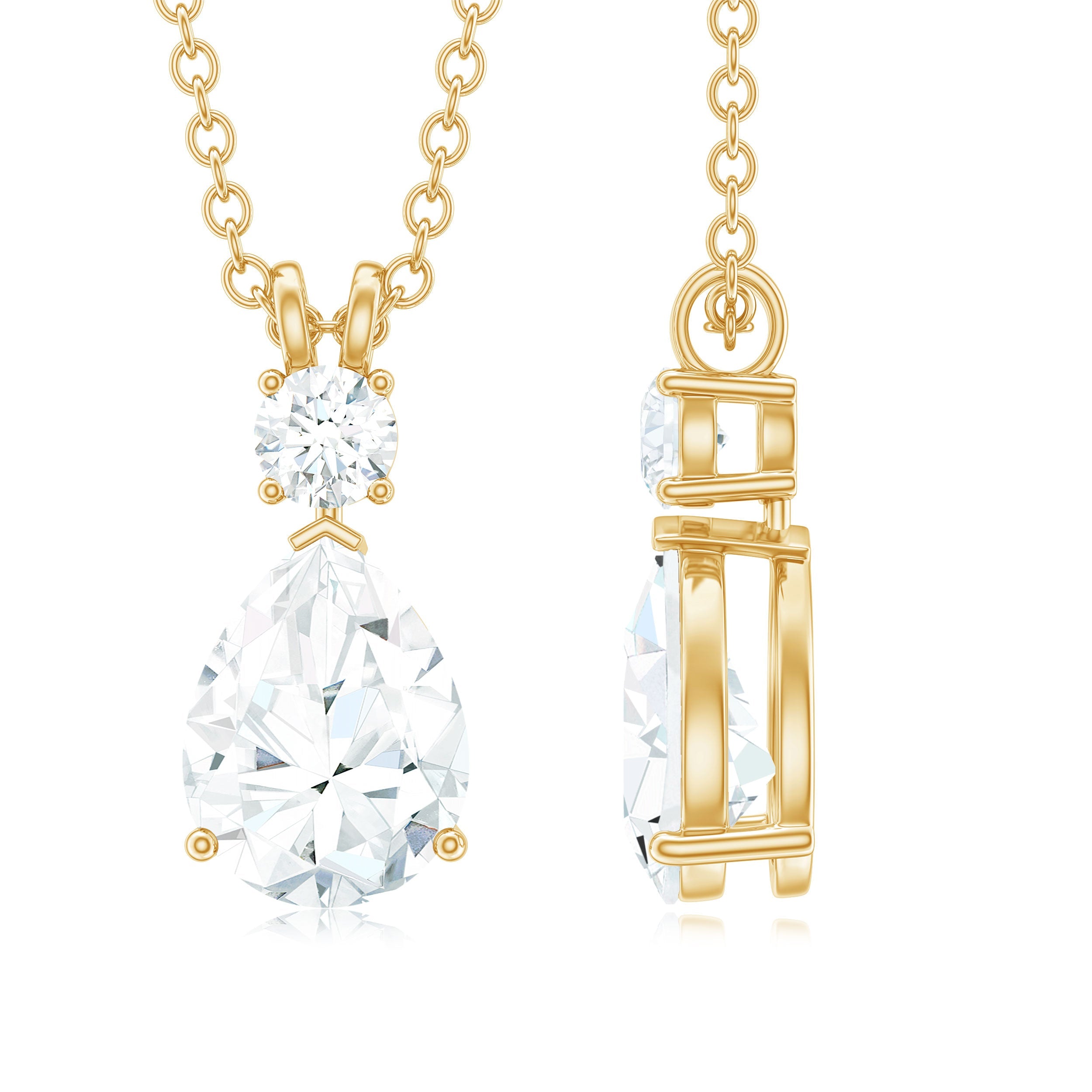 Certified Moissanite Wedding Necklace for Bride
