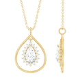 Certified Pear Shaped Moissanite Wedding Necklace for Bride
