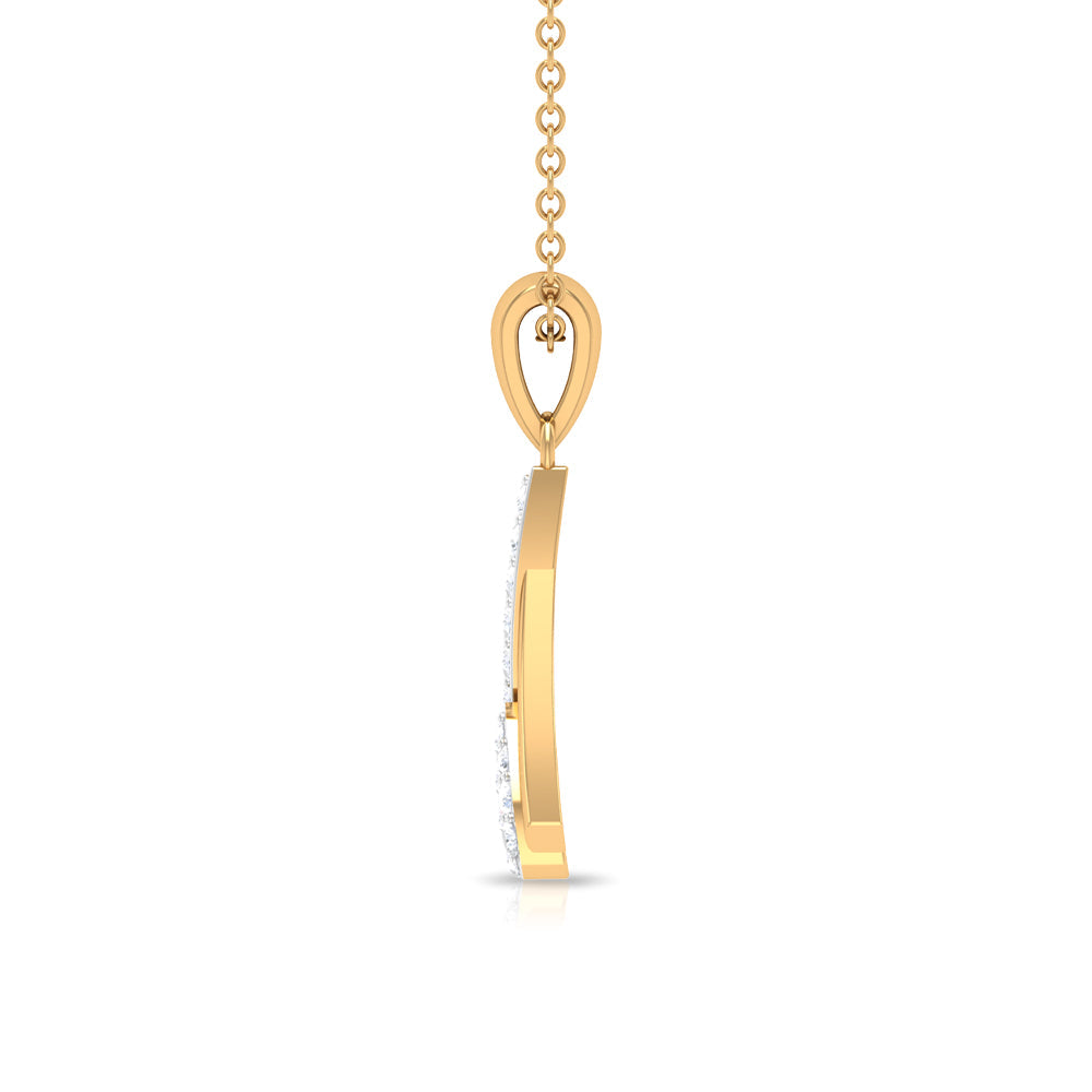 Certified Round Cut Diamond Cluster Necklace