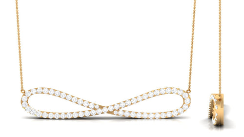 0.75 CT Certified Moissanite Infinity Necklace in Pave Setting
