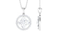 Simple Moissanite Flower Pendant with Halo