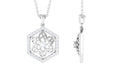 0.50 CT Certified Moissanite Floral Pendant in Gold