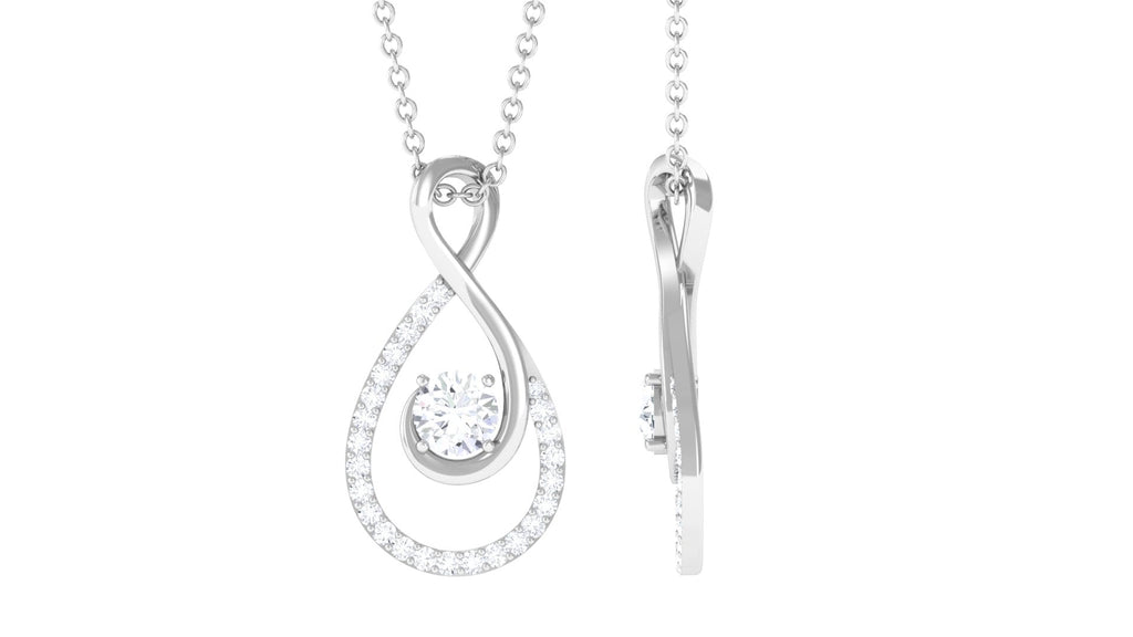 0.50 CT Elegant Moissanite Infinity Pendant in Prong Setting