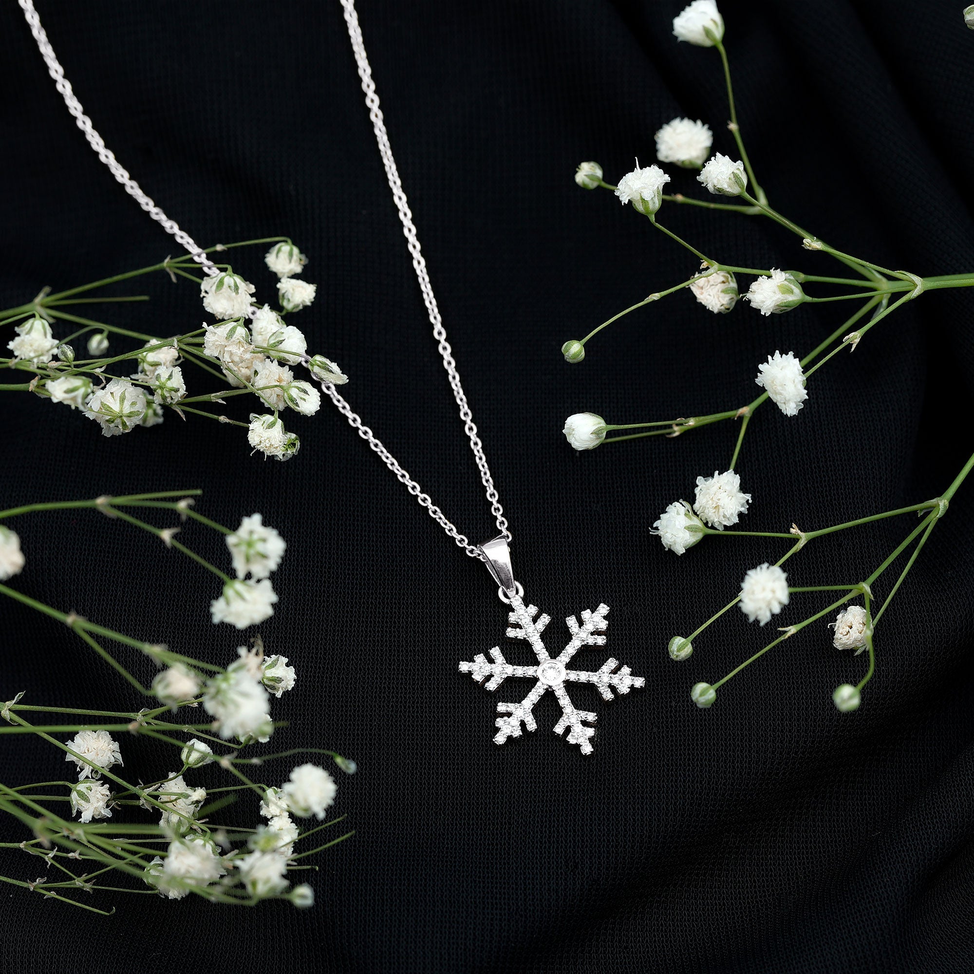 Certified Moissanite Frozen Snowflake Pendant in Gold