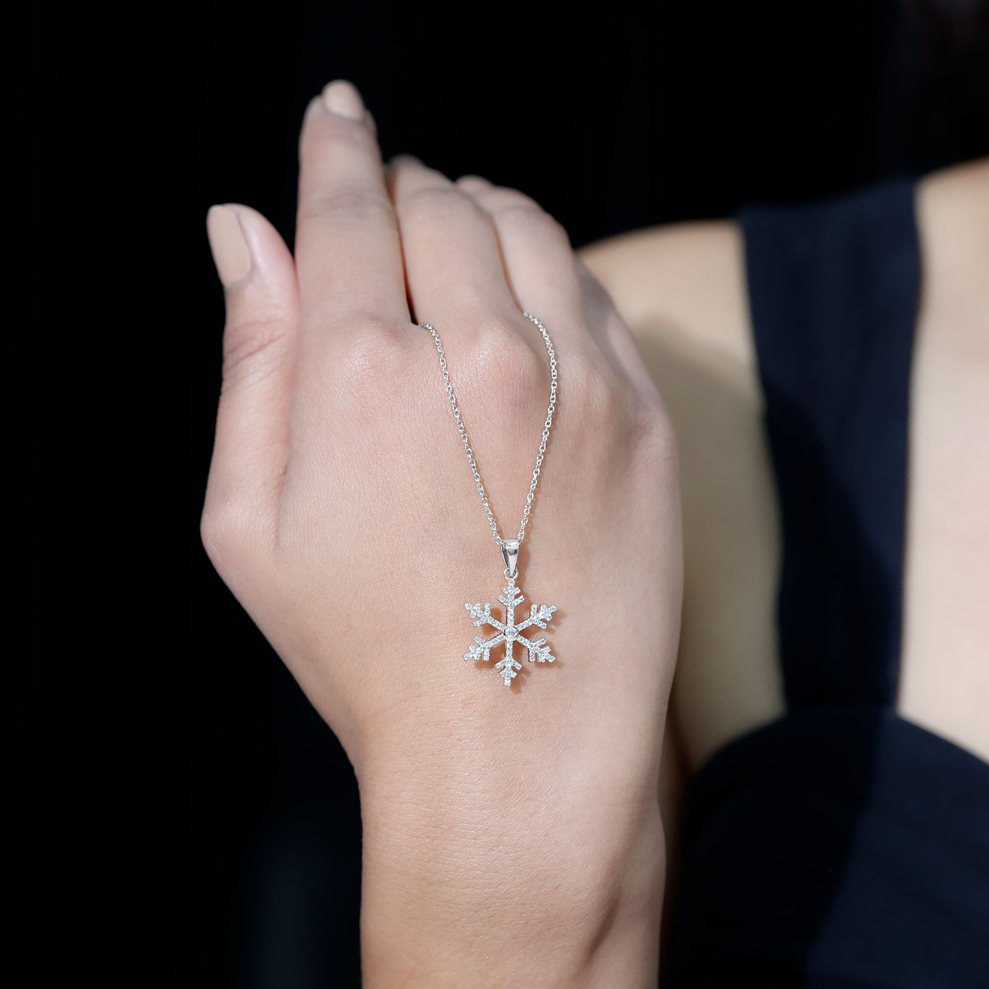 Certified Moissanite Frozen Snowflake Pendant in Gold