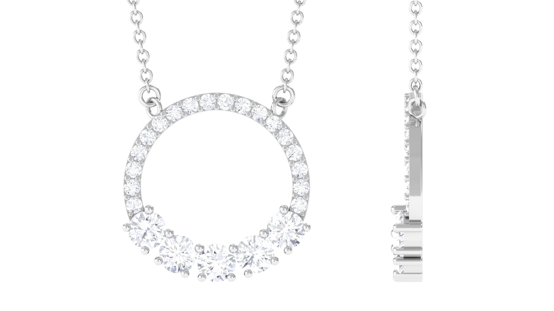 Certified Moissanite Eternity Circle Necklace