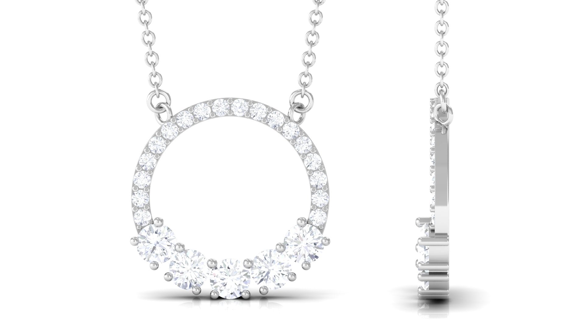 Certified Moissanite Eternity Circle Necklace